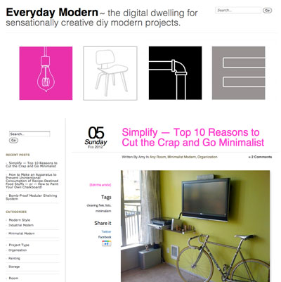 Everyday Modern homepage