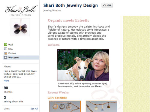 Facebook landing page detail